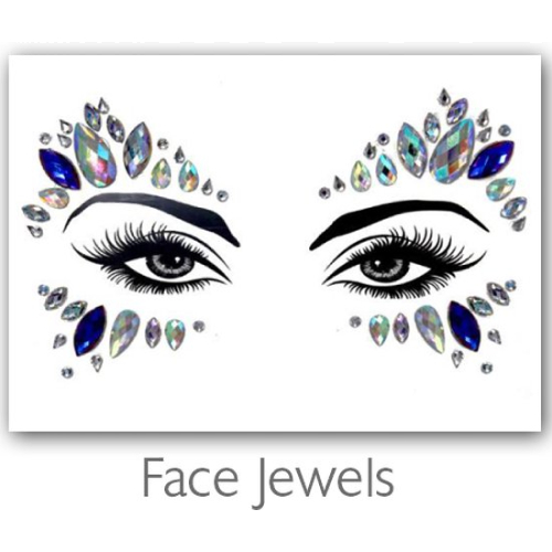 Festival Diamant Face Jewels (Zilver/Paars)