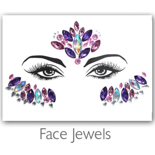 Festival Diamant Face Jewels (Paars/Roze)