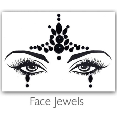 Festival Diamant Face Jewels (Zwart)