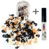 Chunky Glitters voor Lichaam en Gezicht (Halloween Figuurtjes Zwart/Oranje) (8g) + Glitter Gel Huid Lijm (4ml)