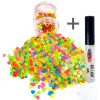 Chunky Glitters voor Lichaam en Gezicht (Hartjes Regenboog) (8g) + Glitter Gel Huid Lijm (4ml)