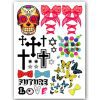 Temporary Tattoo Doodshoofd/Strik/Kruis/Love/Vlinders (A5 formaat)