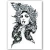 Temporary Tattoo Vrouw met Rozen (A5 formaat)