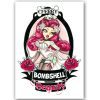 Temporary Tattoo Pin-up Vrouw met Rozen (A5 formaat)