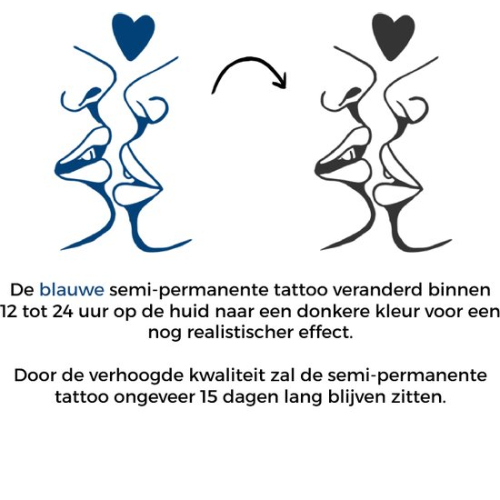 Temporary Tattoo Kus Liefde Hart (6x6 cm)