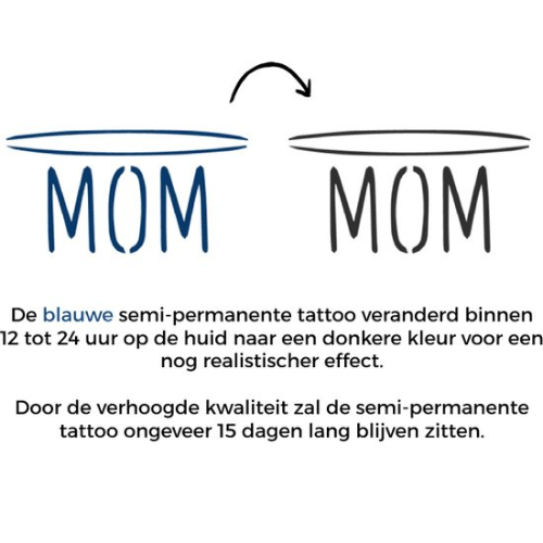 Temporary Tattoo Mom Moeder/Mama (6x6 cm)