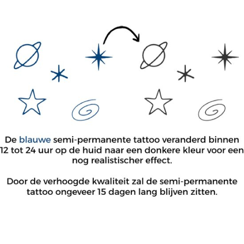 Temporary Tattoo Planeet/Sterren (6x6 cm)