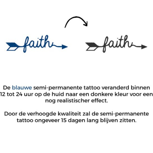 Temporary Tattoo Faith Spreuk/Tekst (6x6 cm)