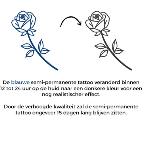 Temporary Tattoo Roos Bloem (6x6 cm)